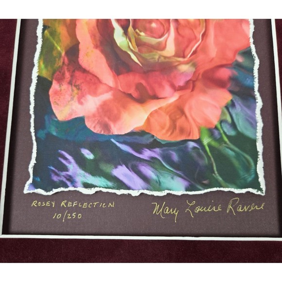 Rosey Reflection Giclée Art Print Rose Flower Mary Louise Ravese Signed Numbered - Picture 13 of 14